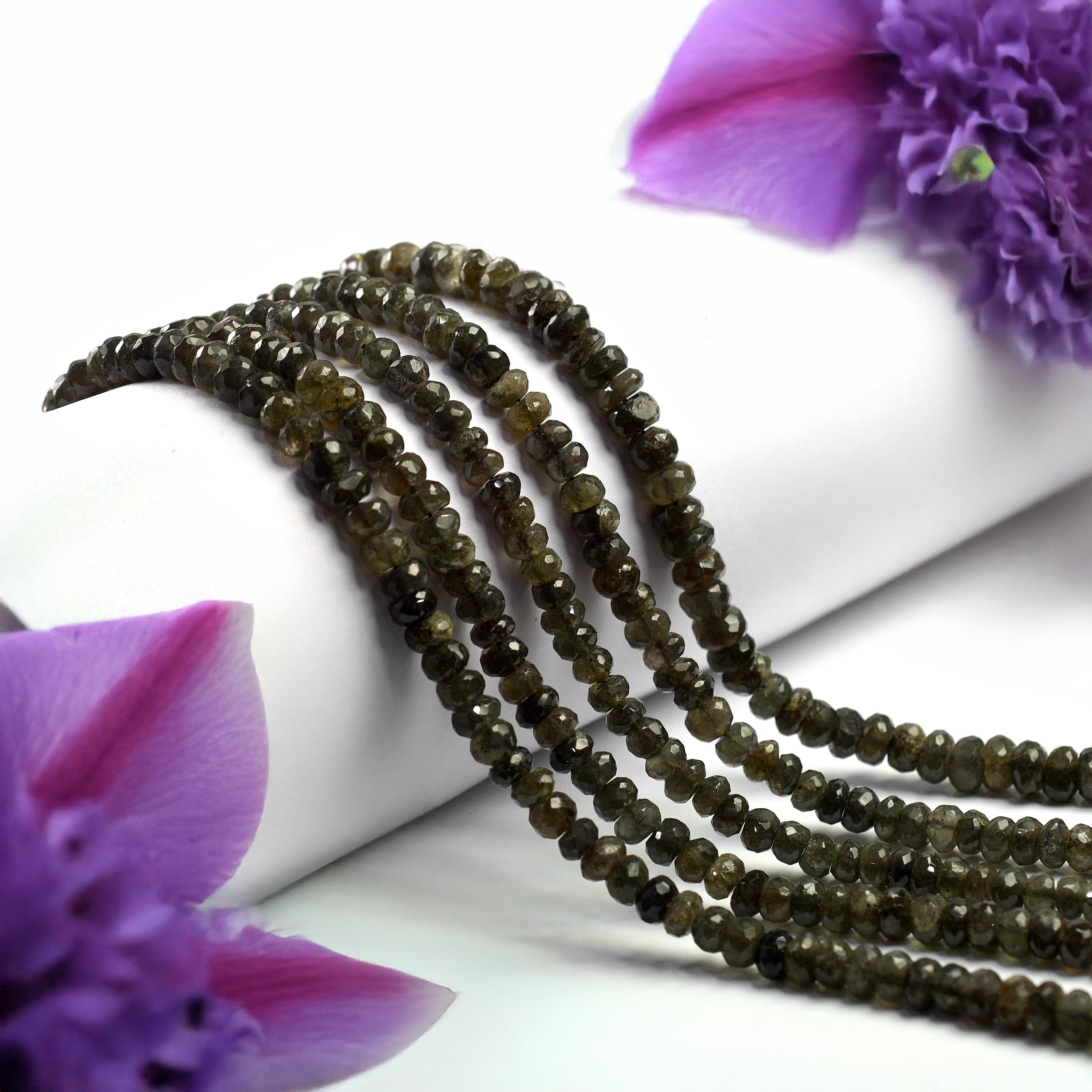 Dark Smokey Quartz Rondelle Beads | 6mm Aaa+ Quality Gemstone Strand