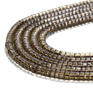 Smoky Quartz Gemstone Heshi Rondelle Slice 4X2MM Loose Beads 15 inch Full Strand (80019472-P105) Smoky Quartz Gemstone Heshi Rondelle Slice 4X2MM Loose Beads 15 inch Full Strand (80019472-P105)