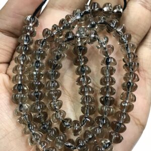 Natural Smoky Quartz Pumpkin Rondelle Beads/aaa Quality 8 Mm 18" Smoky Quartz Gemstone Beads/clean Smoky Quartz 8mm “pumpkin” (carved)/rare Natural Smoky Quartz Pumpkin Rondelle Beads/aaa Quality 8 Mm 18" Smoky Quartz Gemstone Beads/clean Smoky Quartz 8mm “pumpkin” (carved)/rare