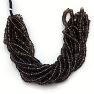 Natural Smoky Quartz Smooth Tyre Rondelle Beads, 5mm Smoky Quartz Brown Round Heishi Gemstone Beads, 16 Inch Strand, GDS2132 Natural Smoky Quartz Smooth Tyre Rondelle Beads, 5mm Smoky Quartz Brown Round Heishi Gemstone Beads, 16 Inch Strand, GDS2132