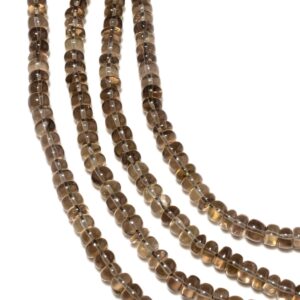 Smoky Quartz Plain Smooth Rondelle Beads, 6mm to 7mm Smooth Smoky Quartz Beads, Sold As 16 Inch Strand, GDS2179 Smoky Quartz Plain Smooth Rondelle Beads, 6mm to 7mm Smooth Smoky Quartz Beads, Sold As 16 Inch Strand, GDS2179