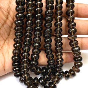 Smokey Quartz Smooth Rondelle Gemstone Beads 6-9 Mm Natural Smokey Quartz Smooth Beads 18’’ Beautiful Smokey Quartz Rondelle Gemstone Beads Smokey Quartz Smooth Rondelle Gemstone Beads 6-9 Mm Natural Smokey Quartz Smooth Beads 18’’ Beautiful Smokey Quartz Rondelle Gemstone Beads