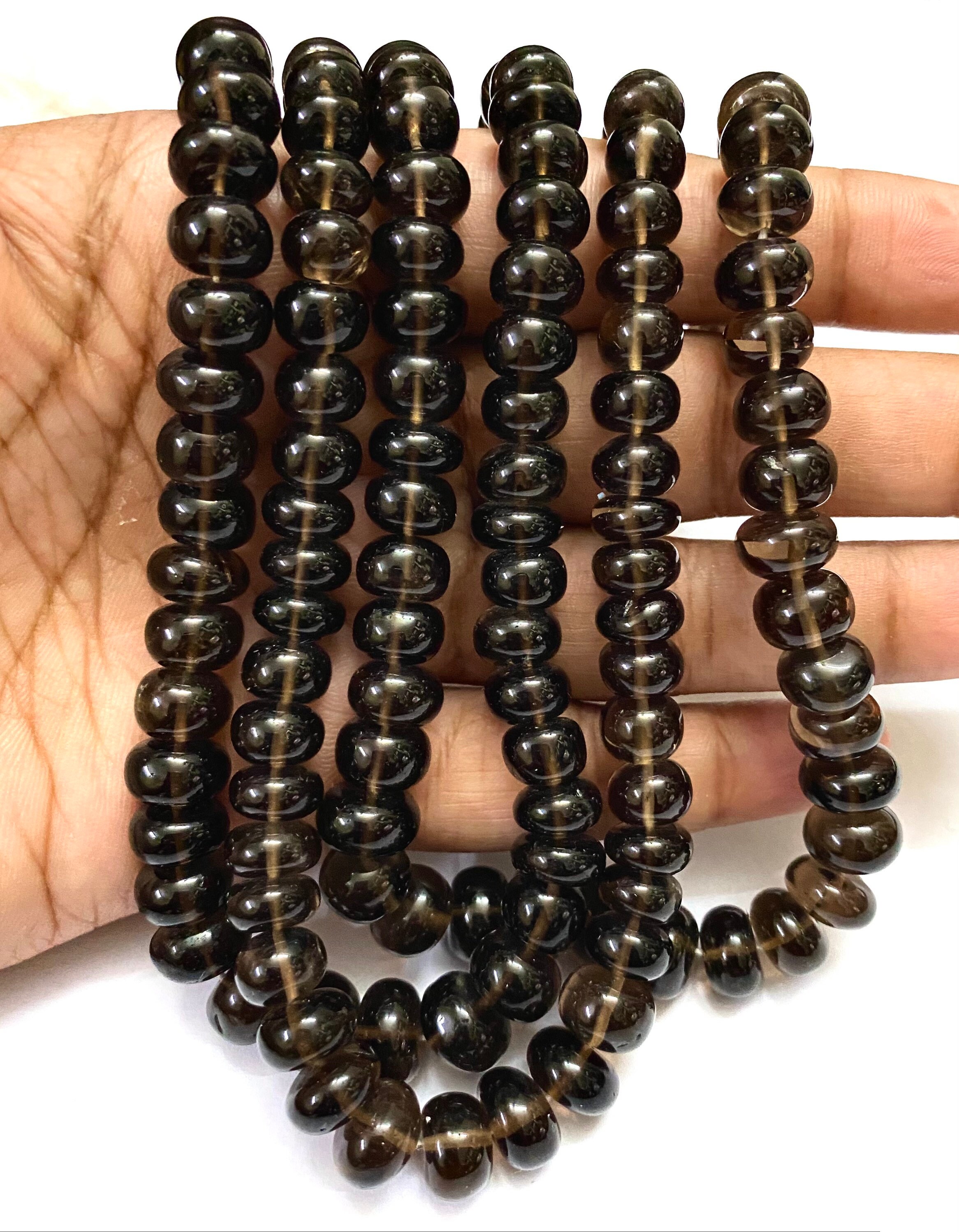 Smokey Quartz Smooth Rondelle Gemstone Beads 6-9 Mm Natural Smokey Quartz Smooth Beads 18’’ Beautiful Smokey Quartz Rondelle Gemstone Beads Smokey Quartz Smooth Rondelle Gemstone Beads 6-9 Mm Natural Smokey Quartz Smooth Beads 18’’ Beautiful Smokey Quartz Rondelle Gemstone Beads