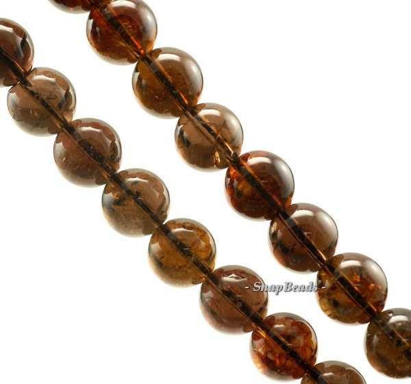 11mm Red Smoky Quartz Gemstone Round Loose Beads 7.5 Inch Half Strand (90191428-b7-513)