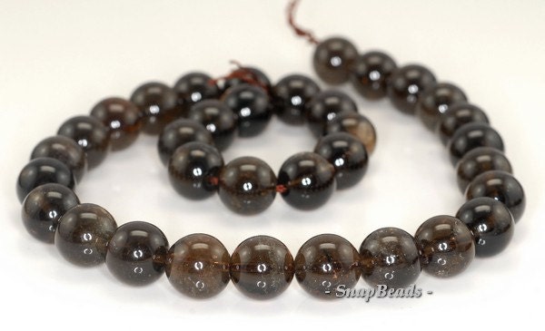 12mm Smoky Quartz Gemstone Round Loose Beads 7.5 Inch Half Strand (90191429-b6-513)
