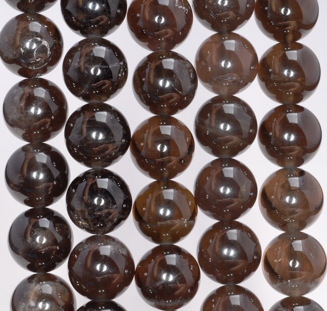 12mm Natural Dark Black Smoky Quartz Gemstone Grade Aa Round Loose Beads 7.5 Inch Half Strand (80003814 H-b96)