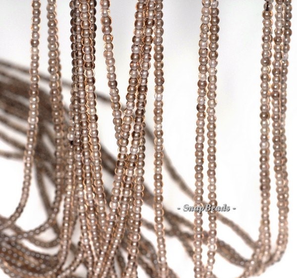 2mm Champagne Smoky Quartz Gemstone Round 2mm Loose Beads 16 Inch Full Strand (90113609-107 - 2mm C)