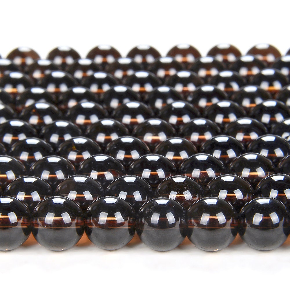 6mm Deep Smoky Quartz Gemstone Grade Aaa Round Loose Beads (d84)