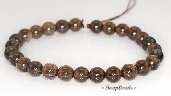 7mm Smoky Quartz Gemstone Round Loose Beads 7.5 Inch Half Strand (90144140-b21-537)