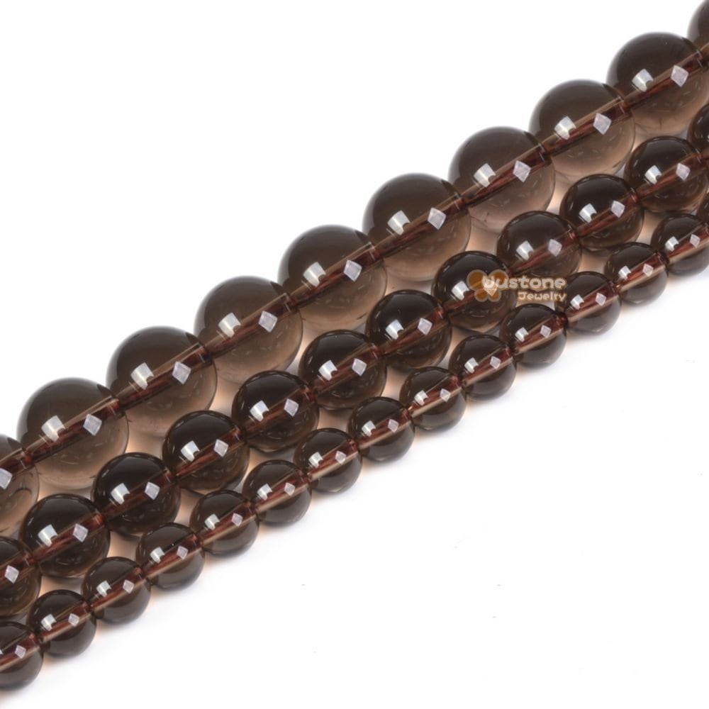Smoky Quartz Round Ball Loose Gemstone Beads 6mm 8mm 10mm