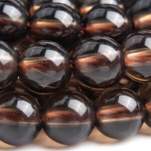 Genuine Natural Smoky Quartz Gemstone Beads 4mm Smoky Round Aaa Quality Loose Beads (102020)
