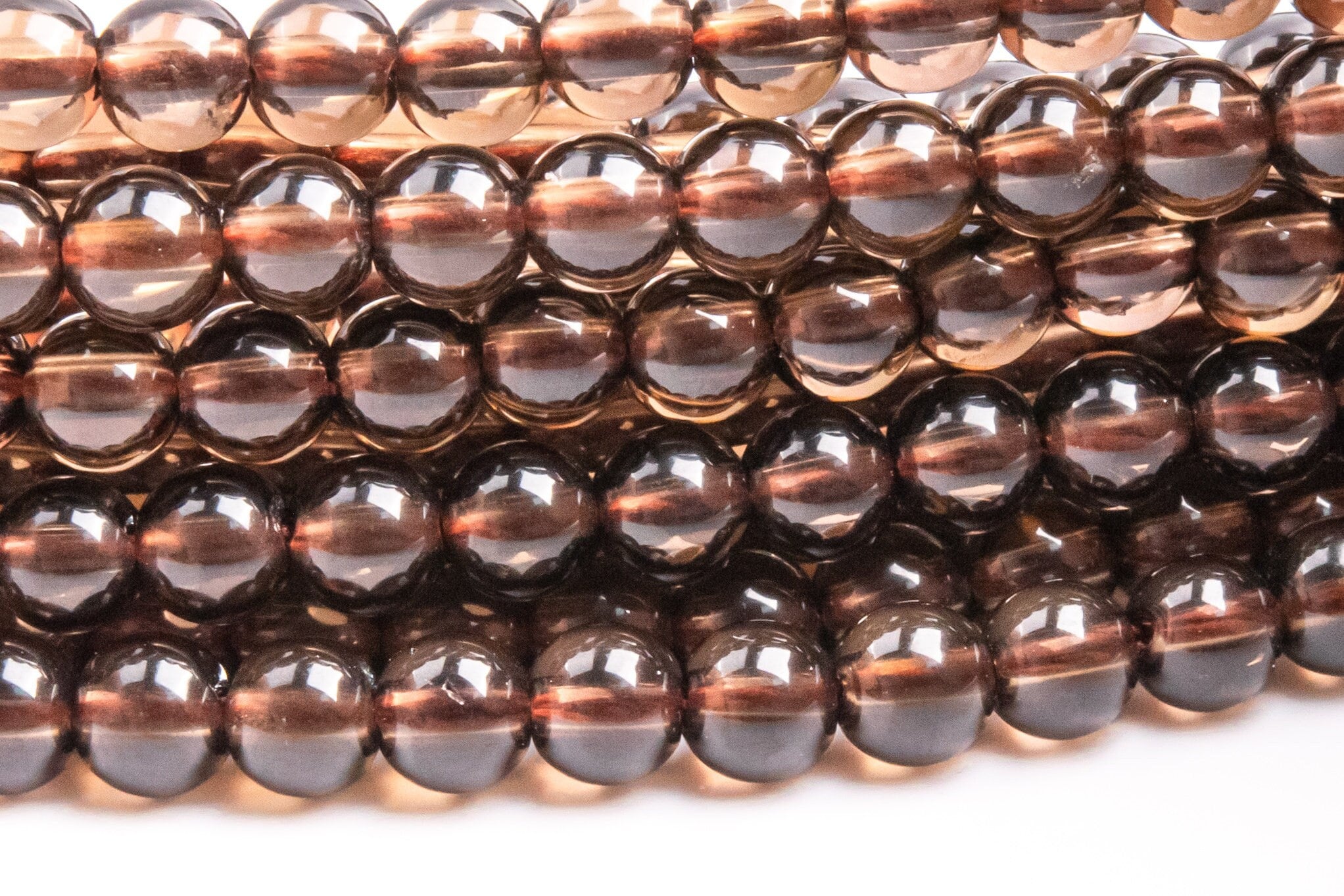Genuine Natural Smoky Quartz Gemstone Beads 3-4mm Round Aaa Quality Loose Beads (100659)