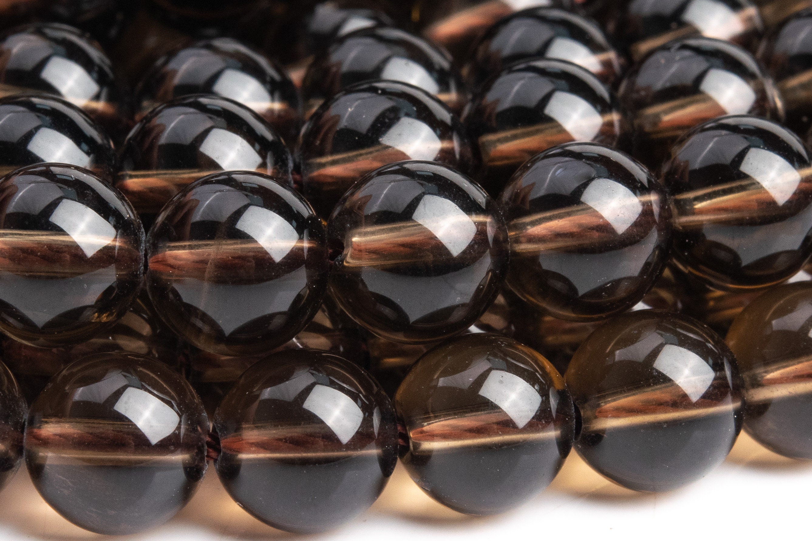 Genuine Natural Smoky Quartz Gemstone Beads 7-8mm Smoky Round Aaa Quality Loose Beads (100660)