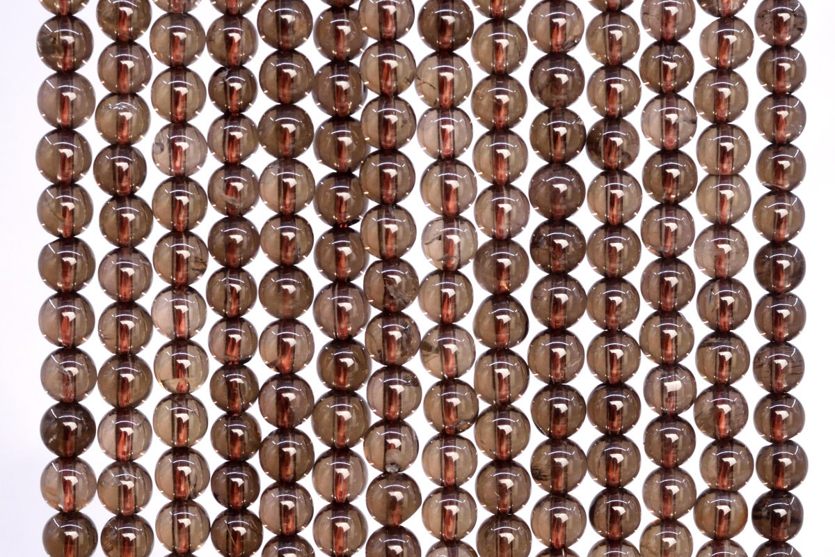 Genuine Natural Smoky Quartz Loose Beads Grade Aa Round Shape 3-4mm