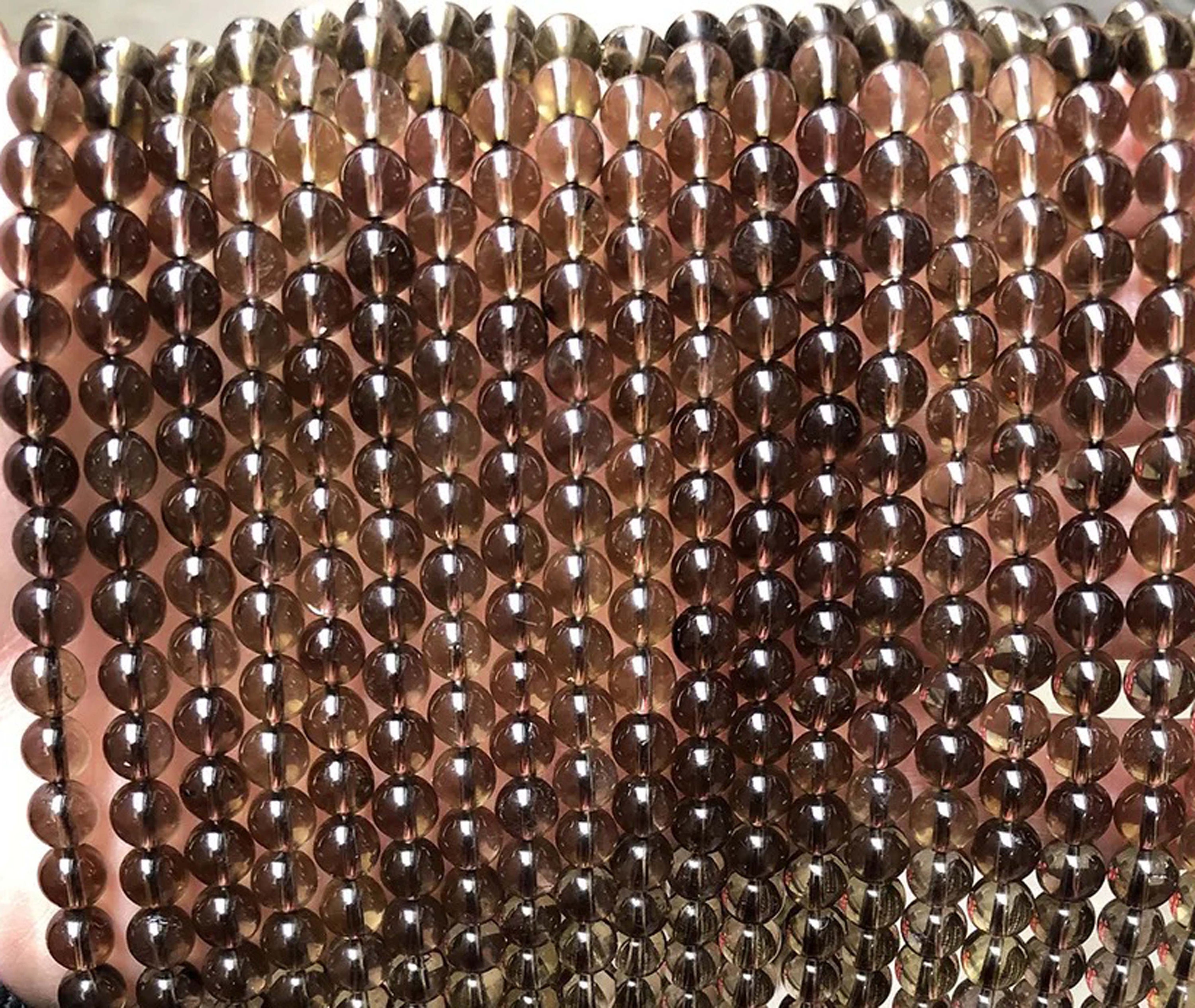 Natural Aaaaa Smoky Quartz Round Beads, 4mm 6mm 8mm 10mm 12mm Smooth And Round Beads, One Strand 15", Quartz Beads, Smoky Quartz Beads