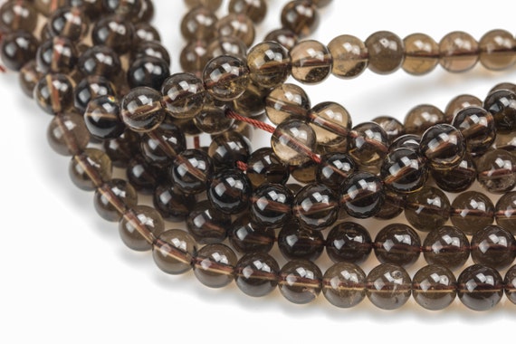 Natural Smokey Quartz Beads, Round, Full Strand, 4mm, 6mm, 10mm, Or 12mm Beads Smooth Natural Smokey Quartz Beads, Round, Full Strand, 4mm, 6mm, 10mm, Or 12mm Beads Smooth