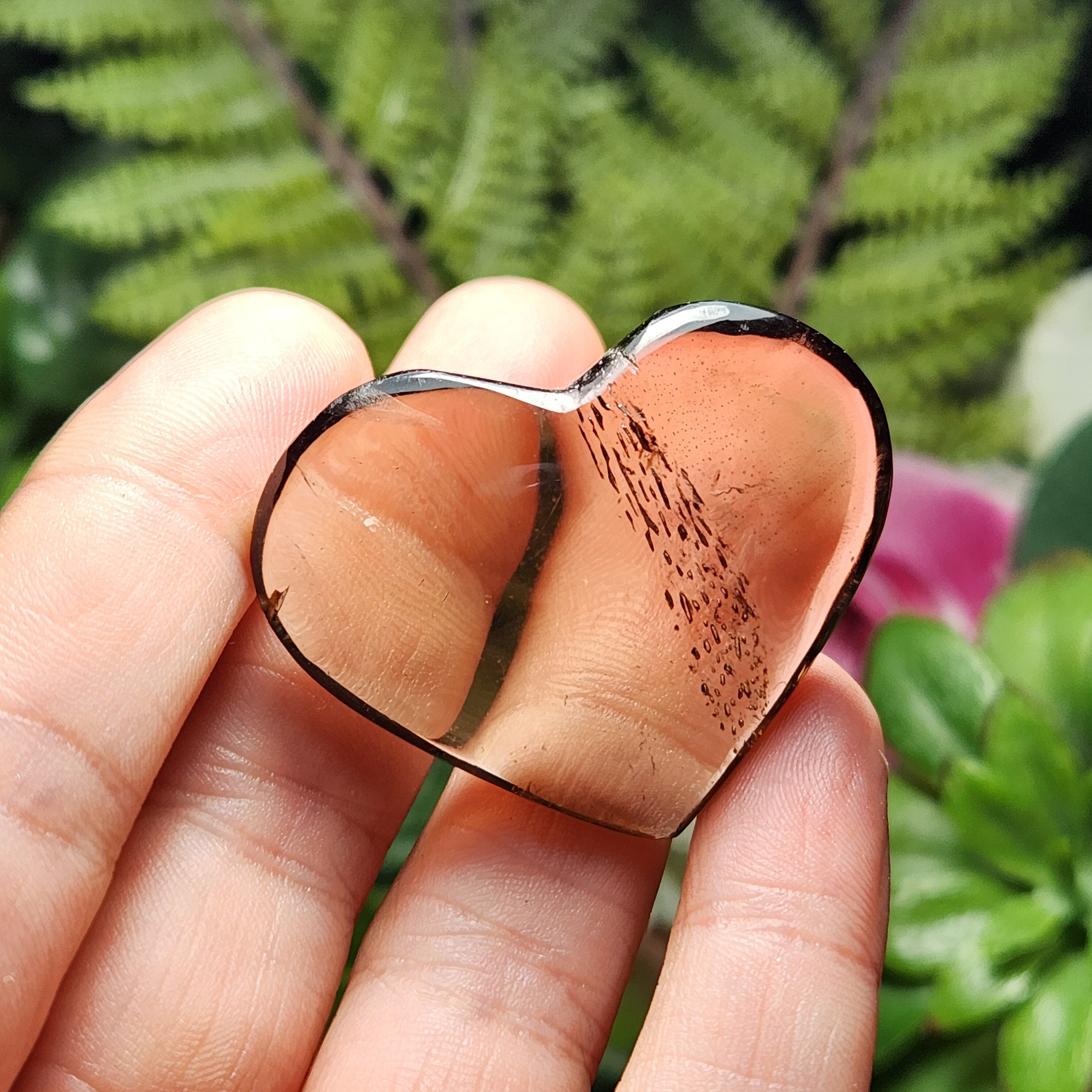 Smoky Quartz Crystal Heart Carving: Polished Heart Stone