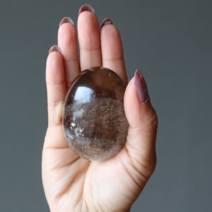 Smoky Quartz Egg Starry Universe Protective Crystal Gazing Stone