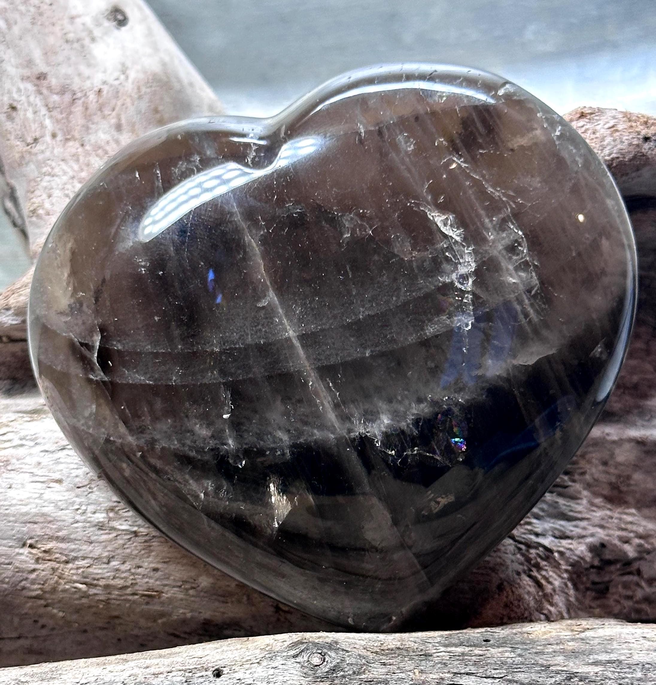 Enchanting Smoky Quartz Heart Loaded With Rainbows