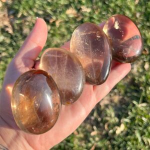 Gem Grade Ultra Clear Smoky Quartz Palm Stone | Smoky Freeform Crystal | Crystal Palm Stones | Smokey Quartz Gem Grade Ultra Clear Smoky Quartz Palm Stone | Smoky Freeform Crystal | Crystal Palm Stones | Smokey Quartz