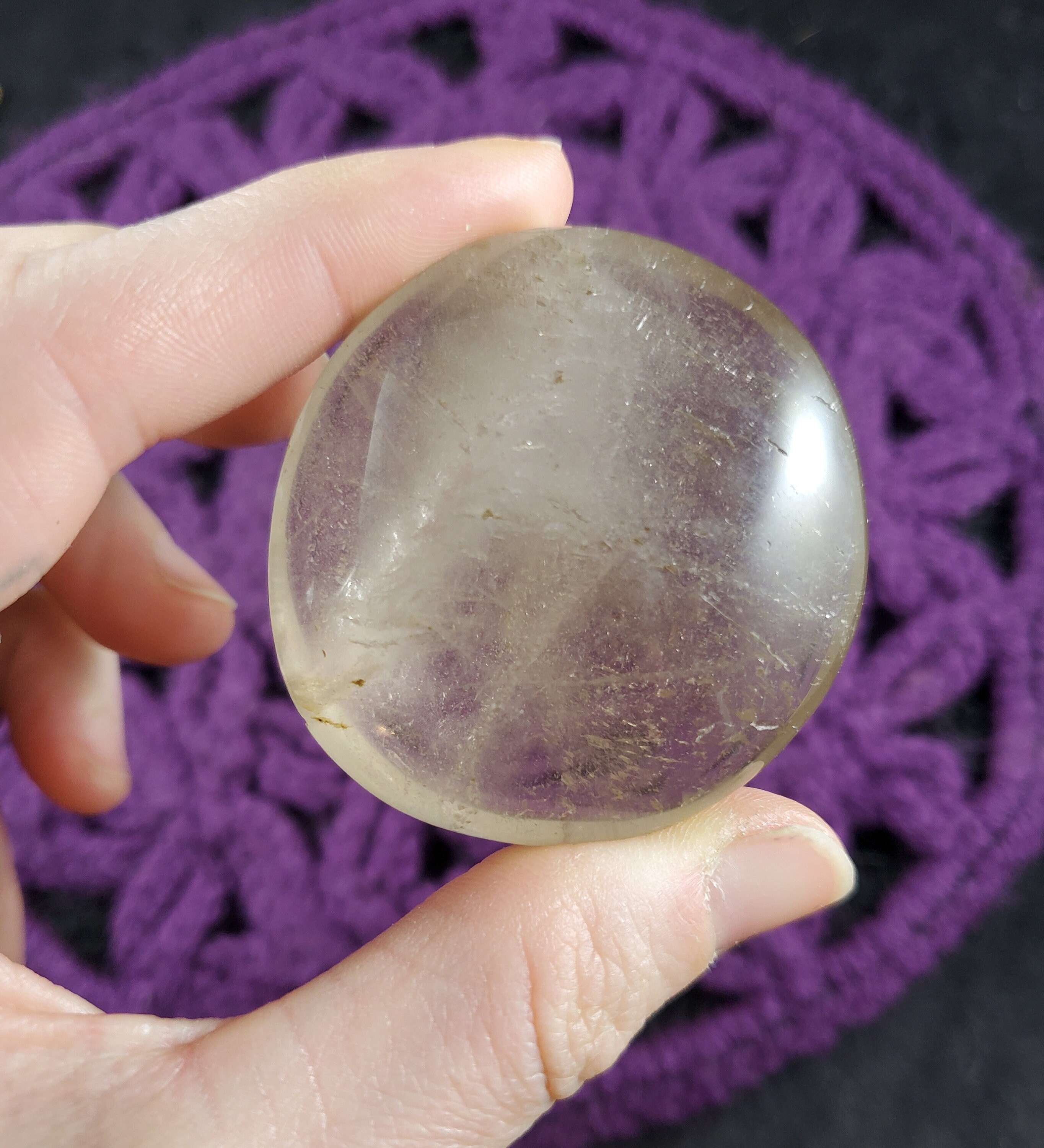 Smoky Quartz Palmstone Gallet Crystal Palm Stone Natural Smokey Madagascar