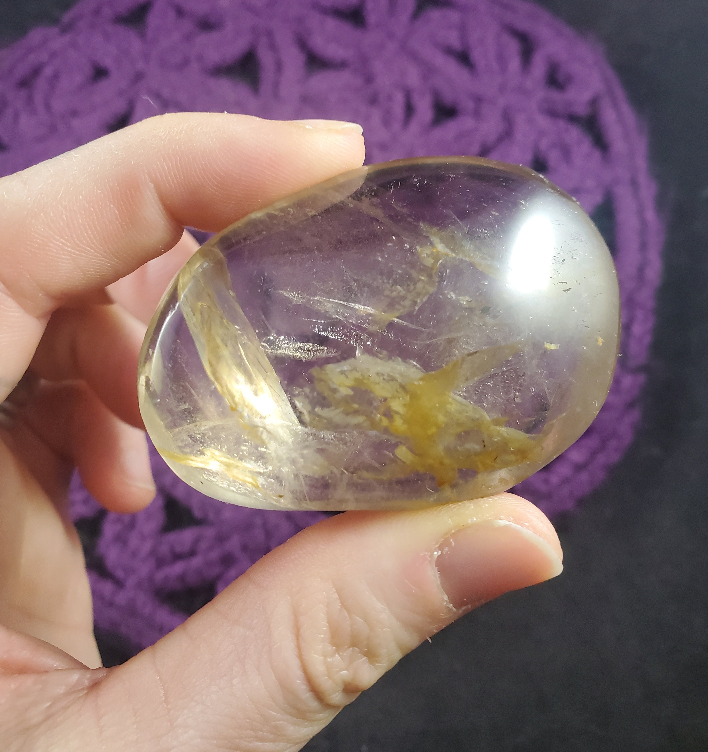 Smoky Quartz Palmstone Gallet Crystal Palm Stone Natural Smokey Madagascar