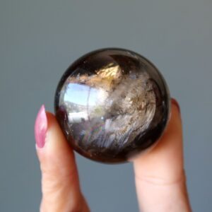 Smoky Quartz Sphere Dark Rainbow Protection Crystal Ball Smoky Quartz Sphere Dark Rainbow Protection Crystal Ball