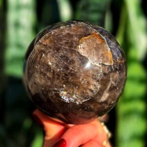 Smoky Quartz sphere w/ stand - for grounding energy and calming over thinking - protection crystal Smoky Quartz sphere w/ stand - for grounding energy and calming over thinking - protection crystal