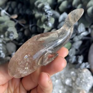 Smoky Quartz Whale, Whale Crystal Carving Smoky Quartz Whale, Whale Crystal Carving