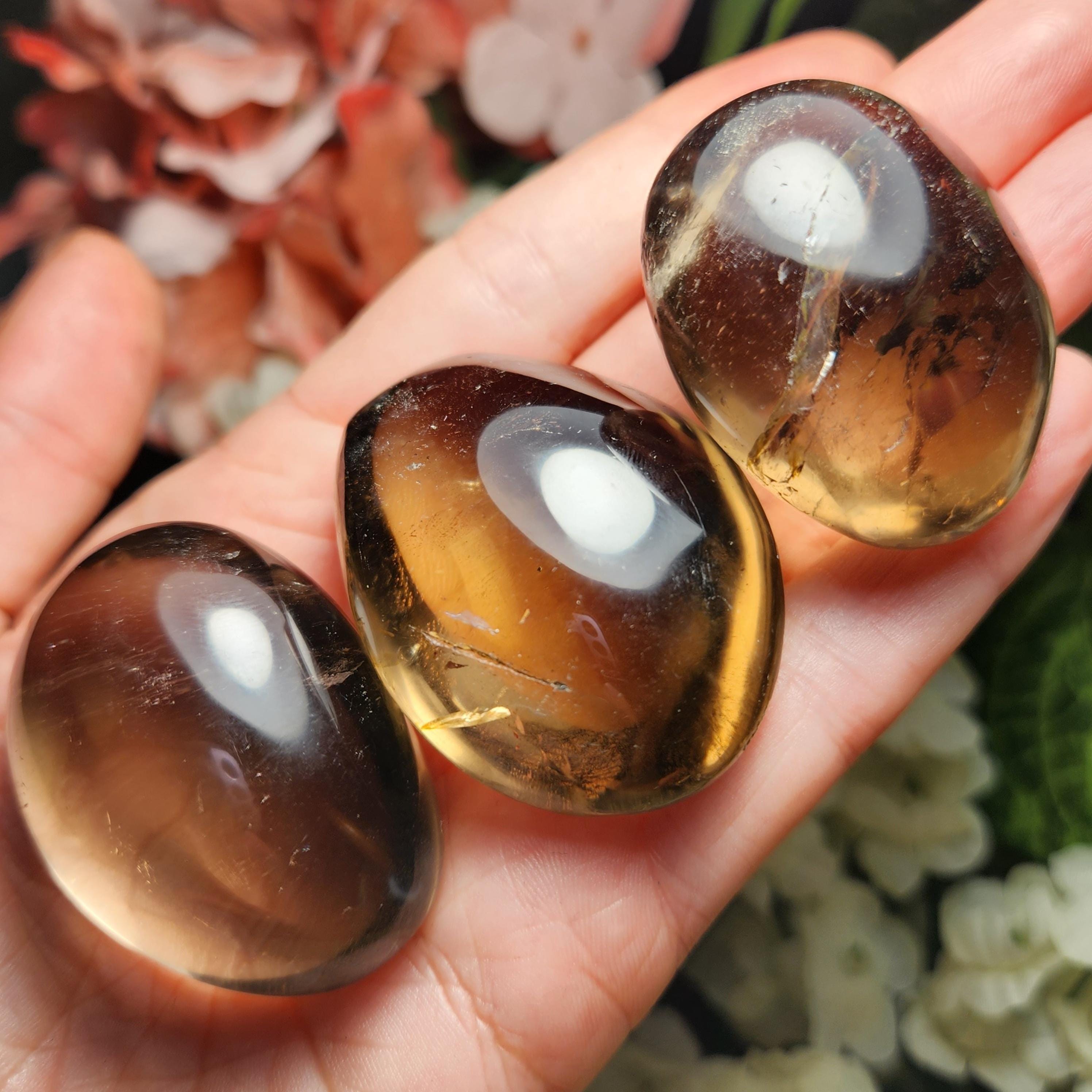 Smoky Quartz Palm Stone, Smoky Quartz Crystal, Polished Smoky Quartz Tumbled Stone
