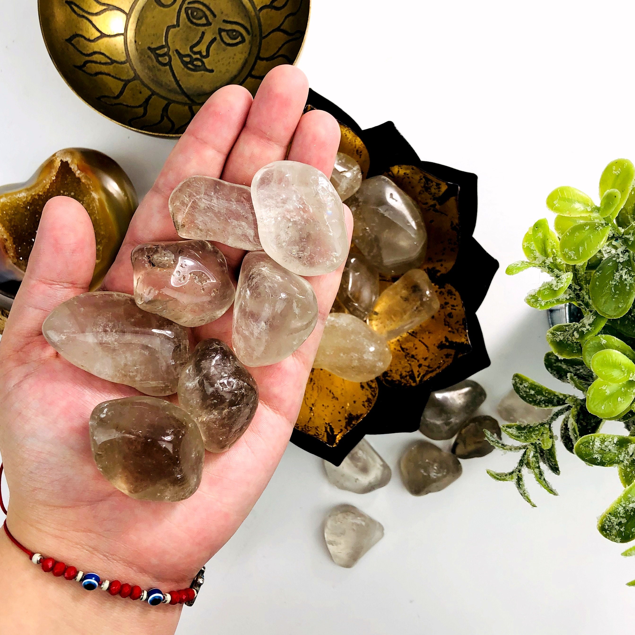 Smokey Quartz Tumbled Gemstones - Polished Brown Crystals, 1 Lb Bag