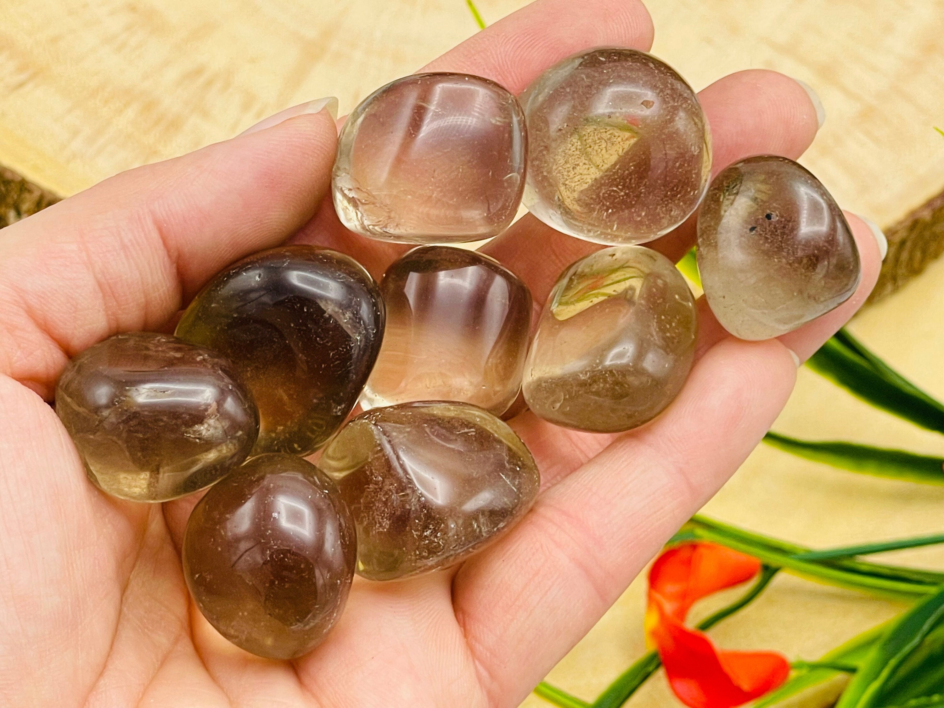 Smoky Quartz Tumbled Stone, Tumbled Smoky Quartz Pocket Stone
