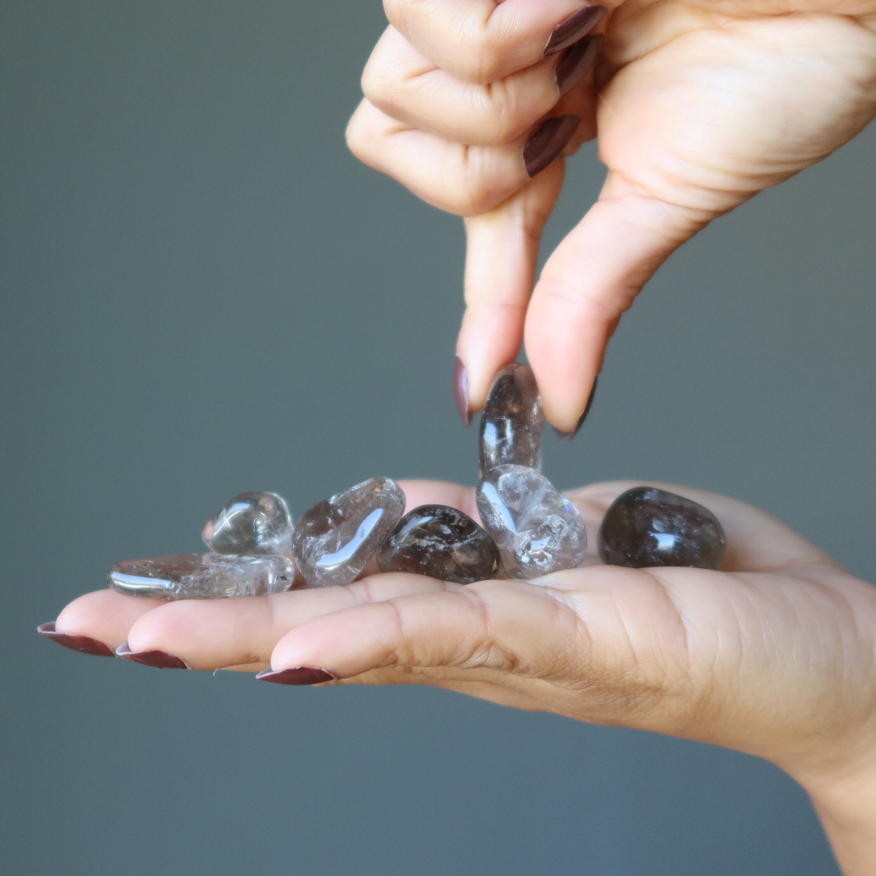 Smoky Quartz Tumbled Stones Clear Positive Energy Gems Smoky Quartz Tumbled Stones Clear Positive Energy Gems