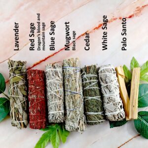 Smudge kit | 3 Styles - White sage, red sage, lavender, cedar, mugwort, blue sage, yerba santa, palo santo, desert sage and more