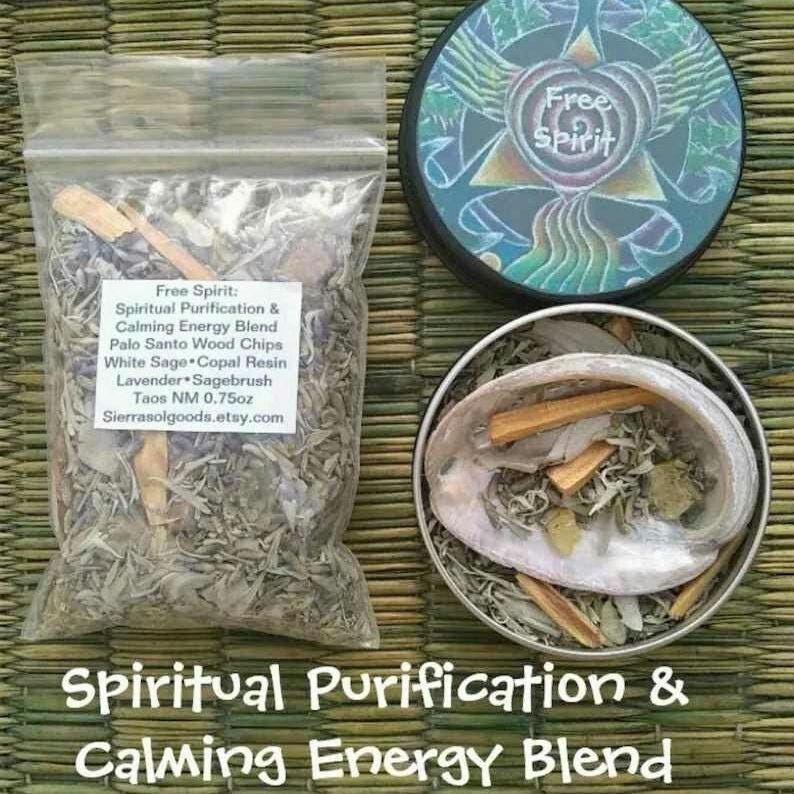 Loose Incense-free Spirit-smudge Kit-abalone Shell-palo Santo Holy Wood Chips-white Sage-copal Resin-lavender-sagebrush-taos Nm Loose Incense-free Spirit-smudge Kit-abalone Shell-palo Santo Holy Wood Chips-white Sage-copal Resin-lavender-sagebrush-taos Nm