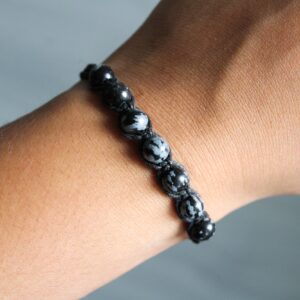 Snowflake Obsidian Bracelet Snowflake Obsidian Bracelet