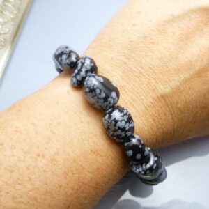 Black Snowflake Obsidian Unisex Bracelet Beads Beaded Natural Stretchy One Size Fits Most Hand Made Lisajoy Sachs EtsyCij Black Snowflake Obsidian Unisex Bracelet Beads Beaded Natural Stretchy One Size Fits Most Hand Made Lisajoy Sachs EtsyCij