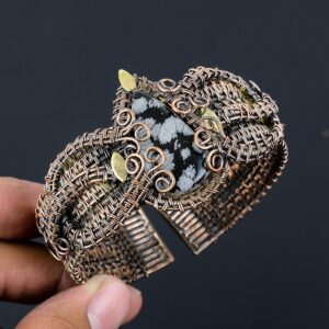 Snowflake Obsidian Copper Cuff Bangle Obsidian Bracelet Wire Wrapped Cuff Bracelet Copper Wire Wrapped Jewelry Obsidian Bangle Wedding Gift Snowflake Obsidian Copper Cuff Bangle Obsidian Bracelet Wire Wrapped Cuff Bracelet Copper Wire Wrapped Jewelry Obsidian Bangle Wedding Gift