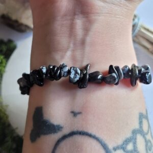 Snowflake Obsidian bracelet - Grounding - Yin & Yang Snowflake Obsidian bracelet - Grounding - Yin & Yang