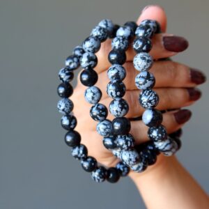 Snowflake Obsidian Bracelet Guardian Of Glacier Protection Stone Snowflake Obsidian Bracelet Guardian Of Glacier Protection Stone