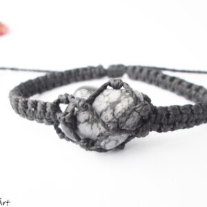 Snowflake Obsidian Bracelet: Macrame Healing Stone Jewelry Snowflake Obsidian Bracelet: Macrame Healing Stone Jewelry
