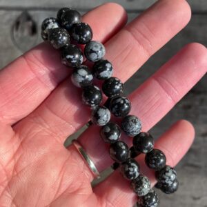Natural Snowflake Obsidian 8mm Gemstone Beaded Jewelry Crystal Bracelet Natural Snowflake Obsidian 8mm Gemstone Beaded Jewelry Crystal Bracelet