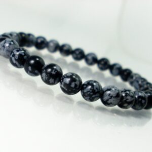 Snowflake Obsidian Bracelet 6mm, Natural Gemstone Bracelet, Women Men Bracelet, Beaded Bracelet +Gift Bag Snowflake Obsidian Bracelet 6mm, Natural Gemstone Bracelet, Women Men Bracelet, Beaded Bracelet +Gift Bag