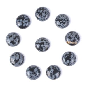 20mm Snowflake obsidian gemstone round cab cabochon