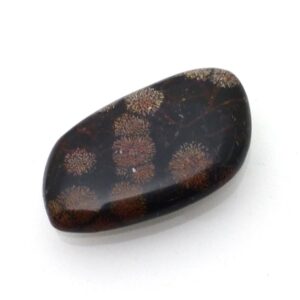 28.725 Carats Red Fireworks Flowering Snowflake Obsidian Cabochon Spherulitic Handmade lapidary Designer Lisajoy Sachs Free Form Unique