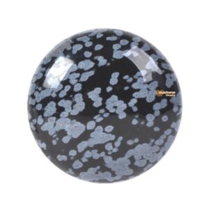 30mm Snowflake Obsidian round flatback cab cabochon