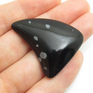 BIG Snowflake Obsidian Cabochon Freeform Flowering Obsidian Spherulitic Obsidian New For Designer Jewelry Polished on Both Sides
