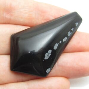 Snowflake Obsidian Cabochon Freeform Flowering Obsidian Spherulitic Obsidian New For Designer Jewelry Polished on Both Sides