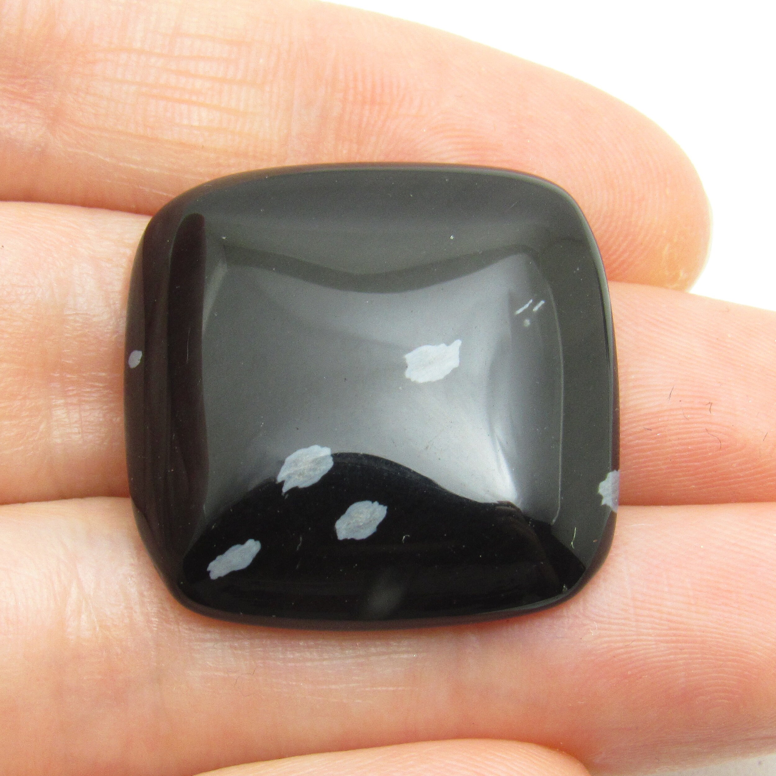 Snowflake Obsidian Cabochon Freeform Flowering Obsidian Spherulitic Obsidian New For Designer Jewelry Polished On Both Sides