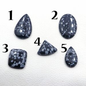 Snowflake Obsidian Gemstone Cabochon: Natural Black Designer Stone